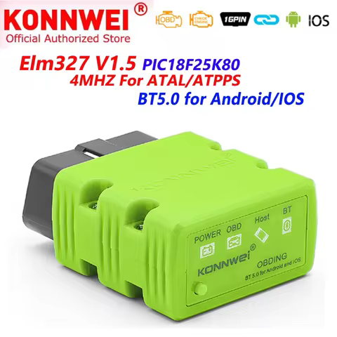 KONNWEI ELM327 V1.5 OBD2 Scanner PIC18f25k80 Bluetooth-Compatible 5.0 for Android/IOS KW902 ELM327 V