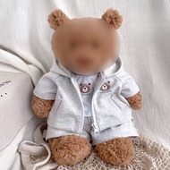 No doll-Cartoon Bear doll Casual T-Shirt Hooded Sweatshirt Clothes Set Cute Bear Baby Clothes Bear d