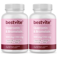 BESTVITE Quercetin with Bromelain 500mg/250mg (240 Vegetarian Capsules) (120 x 2) - No Stearates - N