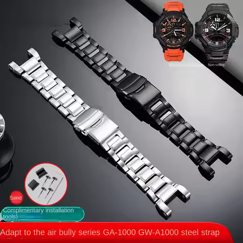 Stainless steel watch band For Casio strap g-shock GA-1000 1100 GW-4000 GW-A1100 A1000 men waterproo