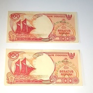 Uang Kuno Lama 100 kertas kapal Pinisi Tahun 1992