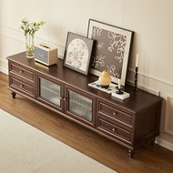 American All Solid Wood TV Cabinet Walnut Living Room Furniture Coffee Table TV Cabinet Combination 