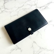 中古包 Chanel黑藍色皮革拼色長夾 皮夾 錢包 二手包 小包 古董包
