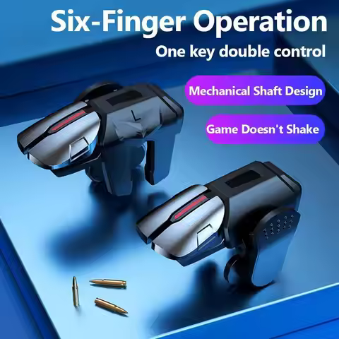 X8 Mobile Phone Game Trigger Gamepad Joystick L1R1 Aim Shooter Button Key 6-Finger PUBG Mobile Game 