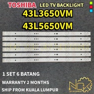 43L3650VM 43L5650VM TOSHIBA TV LED BACKLIGHT BARU READY STOCK 43L3650 43L5650