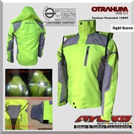 Jaket Parasut Outdoor Parka Windbreaker Hijau Kuning Stabilo Taslan Waterproof Fluo Biru