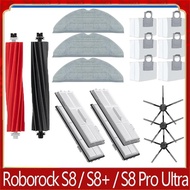 Roborock S8 S8 Pro Ultra S8+ Spare Parts DuoRoller Main Side Brushes Mop Cloths HEPA Filters Dust Ba