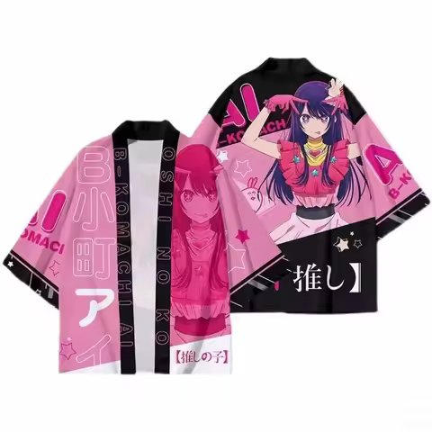 Role Playing Kimono, Kurokawa Akane Clothing, 3D Printed Fashion, Haori Casual Top, Street Wear, Loo