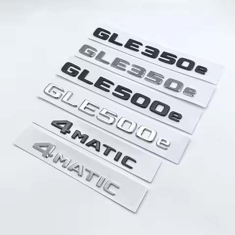 3D ABS Chrome Glossy Black Letters GLE350e GLE350de GLE500e 4Matic Emblem for Mercedes Benz W166 Car