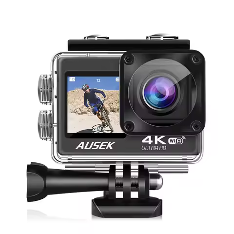 Ausek Top 1 Seller Allwinner Chipset 24mp Yi 4k Action Camera Camrecorder Video Camera With Full Set