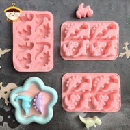 〔8C05〕 Dinosaur Food Grade Silicone Molds 8-Cavity Chocolate Hard Candy Ice Cubes Silicone Mold For 