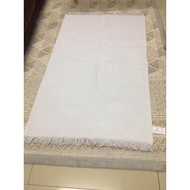 Plain White Prayer Rug | Empty White Prayer Rug | AL-IMAN Cotton Velvet White Prayer Rug | WHITE PLA