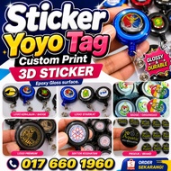 Sticker custom YoYo Tag_ Sticker 3D Epoxy_2cm_ 50pcs_ YOYO Tag sticker