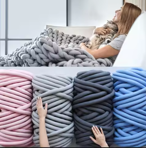 250g Chunky Cotton Yarn for Arm Knitting Crochet Super Saver Jumbo Giant Bulky for Making Pets House