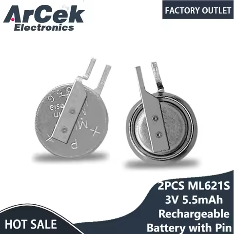 2PCS/LOT Original for Panasonic New ML621 ML621S ML-621S/DN LR621 3V 5.5mAh Rechargeable RTC Coin Bu