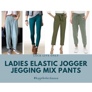 [LELONG] LOCK LIVE ONLY Kids Ladies Elastic Jogger Jegging Mix Palazo Cullotes Pants