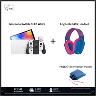 [Bundle| Nintendo Switch OLED Mario Red Edition Console + Logitech G435 Wireless Gaming Headset (Blue) Free Pouch