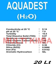 Aquadest / Aquades / Distilled Water / Air Suling - 20 Liter