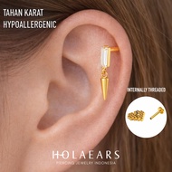 Internally Threaded F136L Titanium Flatback Hypoallergenic Anti-Rust Piercing Earrings LP03 Jewellry