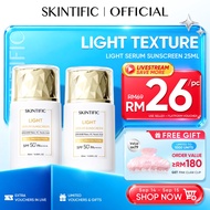 SKINTIFIC Light Serum Sunscreen 25ml SPF50+ PA++++ Delay Aging Signs Double Antioxidant Skincare UV 