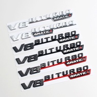 premium-3D ABS Waterproof Car Fender Side Badge Sticker Chrome Letters V8 BITURBO 4MATIC Emblem for 
