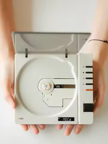 Syitren R300 White/Black CD Player HIFI Audio Player Bluetooth 5.3 Stereo with Rechargeable Built-in