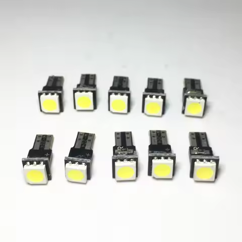 10pcs T5 LED Car Auto LED 1 led smd 5050 Wedge LED Light Bulb Lamp dash board Instrument White Red B
