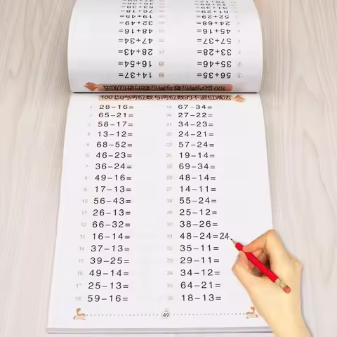 Within 10/50/100 Addition And Subtraction Kids Children Kindergarten Early Education Exercise Book f