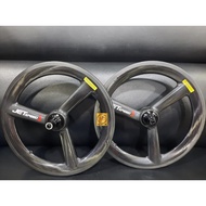 GEOMETRIC WHEELSET JET SPEED 3 16" 349 TIRE CARBON DISC & RIM 9/10/11SP 100mm 135mm QR