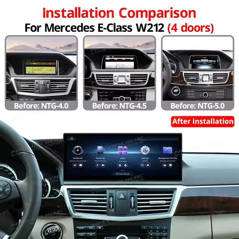NAVIGUIDE 12.8" Android14 Ultra thin Screen For Mercedes E Class W212 NTG 5.0 Wireless Carplay Andro