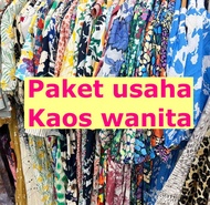 Paket usaha baju kaos wanita murah