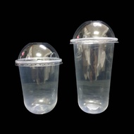 (100pcs±) 16oz/22oz Thick U Boda Tea Cup / Boba Milk Cup 500ml/700ml PP Cup Dome Lid Disposable Plas