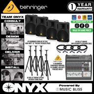 Live Band Package Behringer PMP4000 Powered Mixer, B215XL Passive Speakers (2 pairs) with Speaker ca