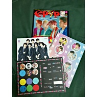 seventeen poster and btob poster with bts sticker 4in1 poster, pocket novel and magazine epop preloved