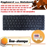 สินค้าคุณสมบัติเทียบเท่า คีย์บอร์ด เอชพี - HP keyboard (ไทย-อังกฤษ) สำหรับรุ่น HP 340 G3 346 G3 348 G3 / HP 240 G4 245 G4 246 G4 , HP 14-AC , 14-AD , 14-AF , 14-AM , 14-AN, 14G-AD , 14Q-AJ / Pavilion 14-AC , 14-AM , 14-AN