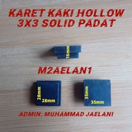 Karet kaki Holo 3x3 Solid Padat Sepatu Besi Holo Penutup Hollow 30x30