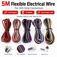 2/3/4/5/6 Pin LED Connector Wire 22/18AWG Electrical Cable 5M Extension Wire for 5050 3528 2835 RGB 