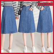 Eyouth 1950 women jeans skirts high waist ladies midi skirts denim skirts