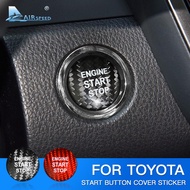 Carbon Fiber Car Engine Start Button Sticker Interior for Toyota 86 Corolla Avalon Crown Vios Rav4 C-HR Alphard Camry