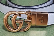 近全新🔥 Gucci GG Marmont 雙面細皮帶 2cm (可旋轉雙面配戴) | 尺寸 70cm / 28吋 附全套包裝
