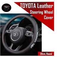 RideForce SG SELLER TOYOTA Steering Wheel Cover Leather For Corolla Altis Vios CHR Sienta Camry Alph