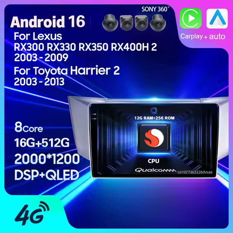 Android 16 Car Radio For Lexus RX300 RX330 RX350 RX400H II For Toyota Harrier XU30 II 2 2003-2013 Ca