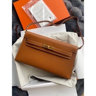 Full Hand Sewn kellyelan27cm Classic Kelly Buckle madame Leather Goat Leather Epsom Leather box Leat
