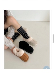 韓國厚底毛毛拖鞋 卡其色 38號