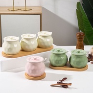 Household high-temperature resistant ceramic kitchen lard jar, red oil jar, special jar for chili oi