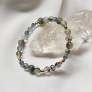 綠髮晶 黑髮晶 綠幽靈 綠碧髮 魔鬼海藍寶 水晶手鍊