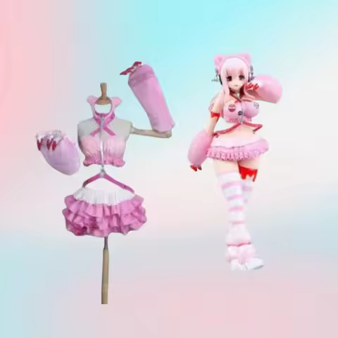 SUPER SONICO GRG Racing Queen Genus Gloomy Bear Cosplay Costume with socks