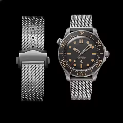 Milan Steel Mesh Anti-Allergy Watchband for Omega 007 Seahorse 300 Observatory 20mm Breitling IWC Re