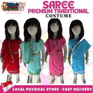 Girls Kids Saree Net Border Saree For Girls, Ready To Wear From 3 - 8  For School Event Kindergarten