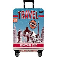 WUJIAONIAO Travel Luggage Cover Baggage Suitcase Cover Protector Skins 18-32 Inch (Tourist Attractio